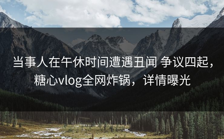 当事人在午休时间遭遇丑闻 争议四起，糖心vlog全网炸锅，详情曝光